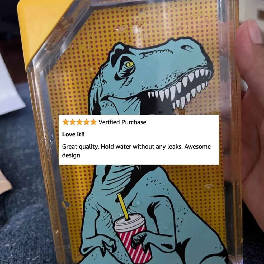 T-Rex Pop Art Water Bottle — Bulk Lot of 24 (Gifting, Events & Resale)